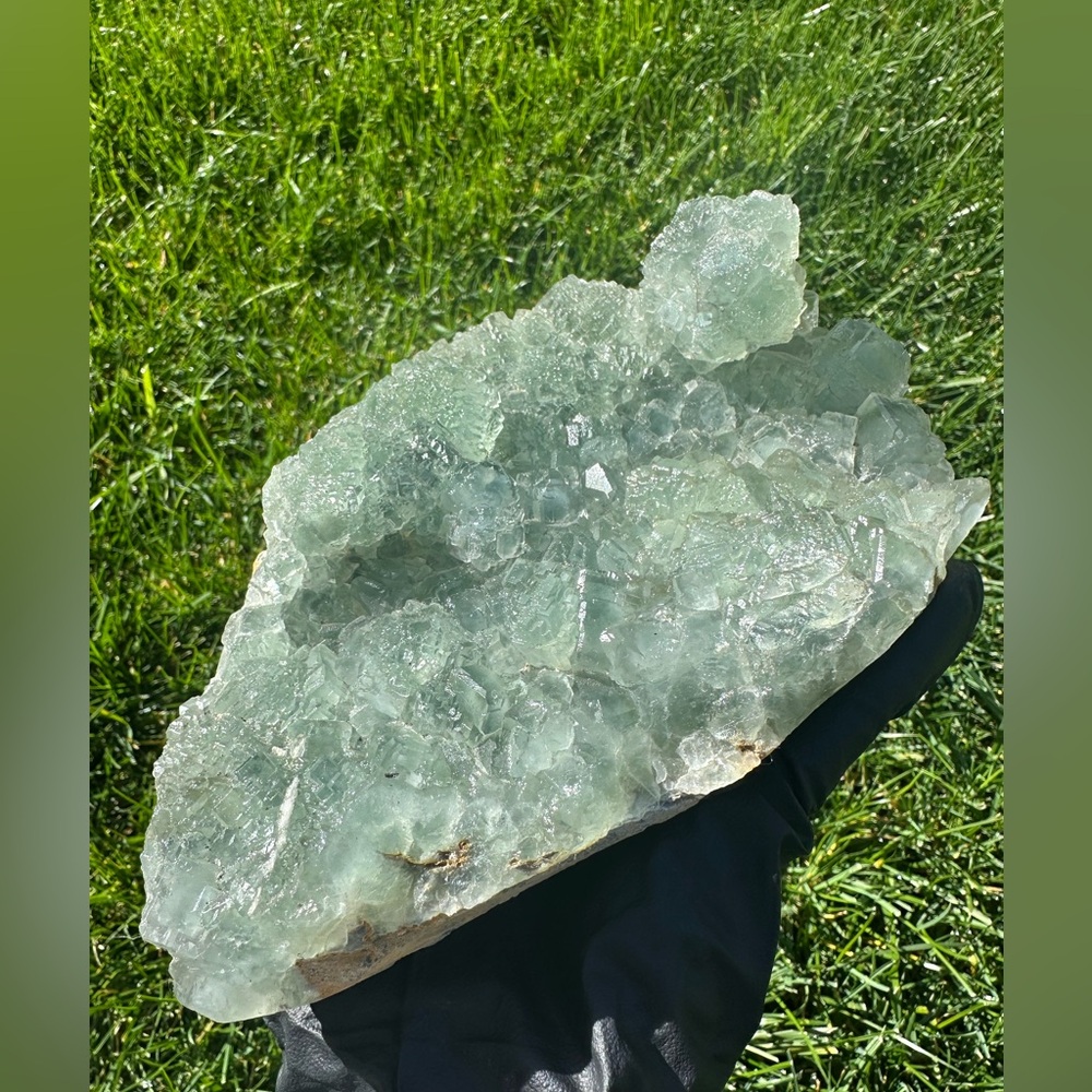 Elegant Green Stepped Fluorite Crystal Accent Piece